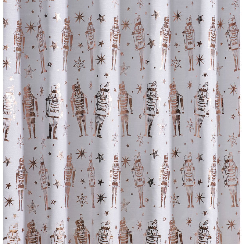Kelin Aurora The Season Dusty Rose Christmas Toy Soldiers & Nutcrackers Shower Curtain-Standard Size