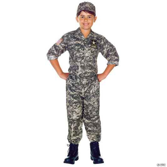 Kids Camouflage Soldier Costume - Large