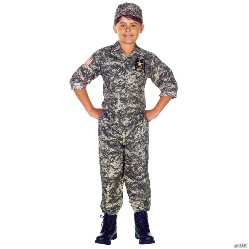 Kids Camouflage Soldier Costume - Medium