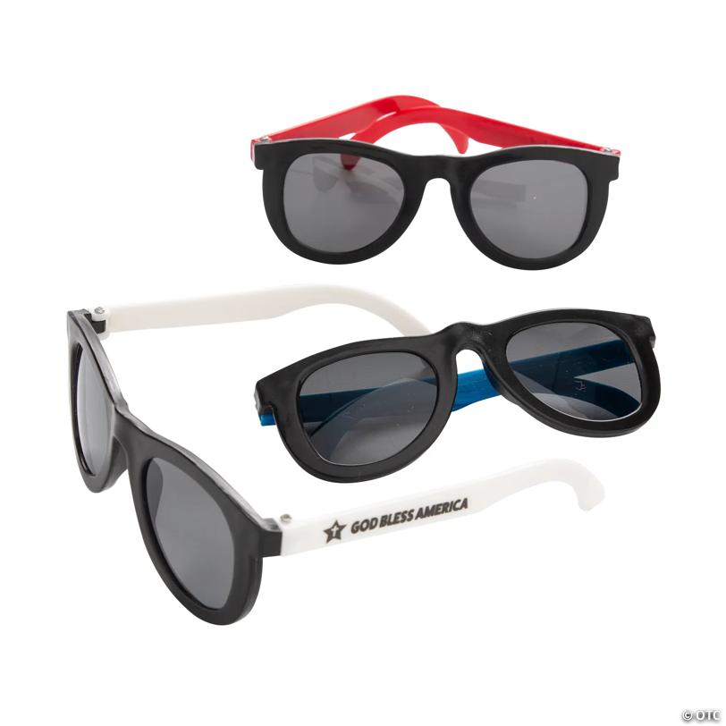 Kids God Bless America Sunglasses - 12 Pc.