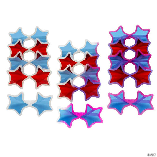 Kids Patriotic Sunlight Color-Changing Star-Shaped Sunglasses - 12 Pc.