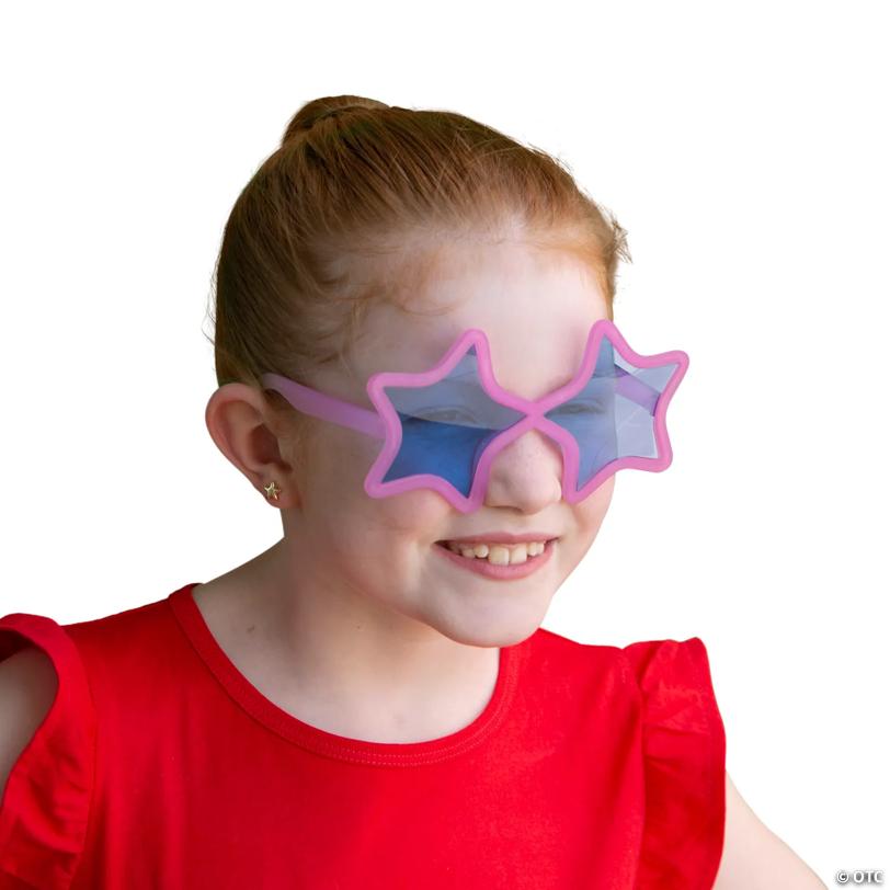 Kids Patriotic Sunlight Color-Changing Star-Shaped Sunglasses - 12 Pc.
