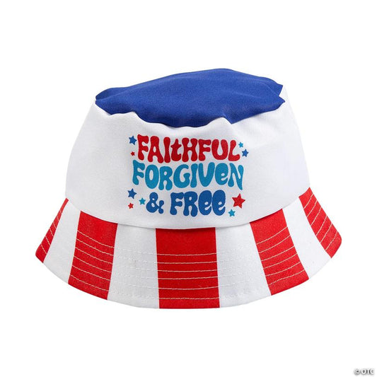 Kids Religious Groovy Patriotic Bucket Hats - 12 Pc.