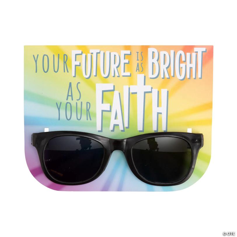Kids Your Future’s as Bright as Your Faith Sunglasses with Card- 12 Pc. | USA Decoration®