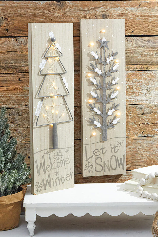 24” LED Holiday Tree Wall Decor Illuminated Christmas Wall Art