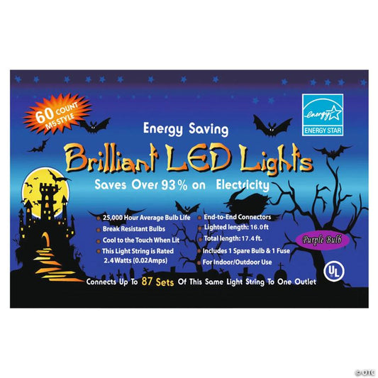LED 60 Count Purple Party Lights