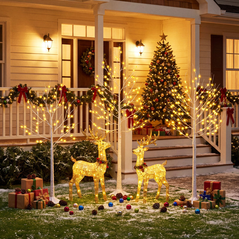 LED Birch Tree Light Set