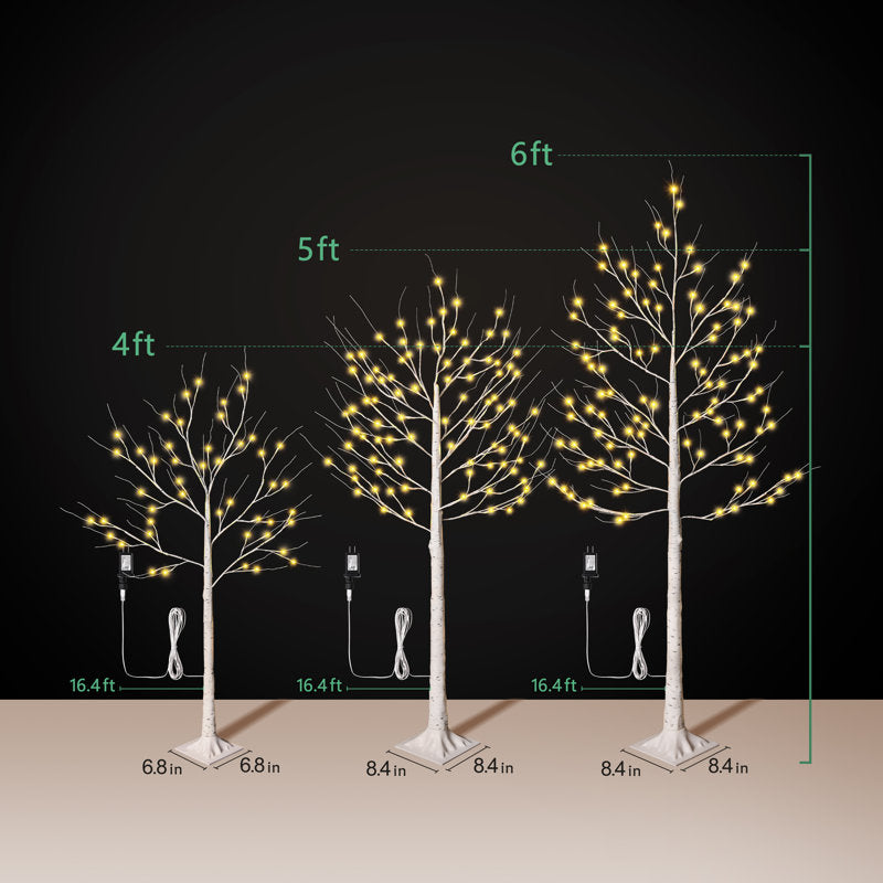 LED Birch Tree Light Set