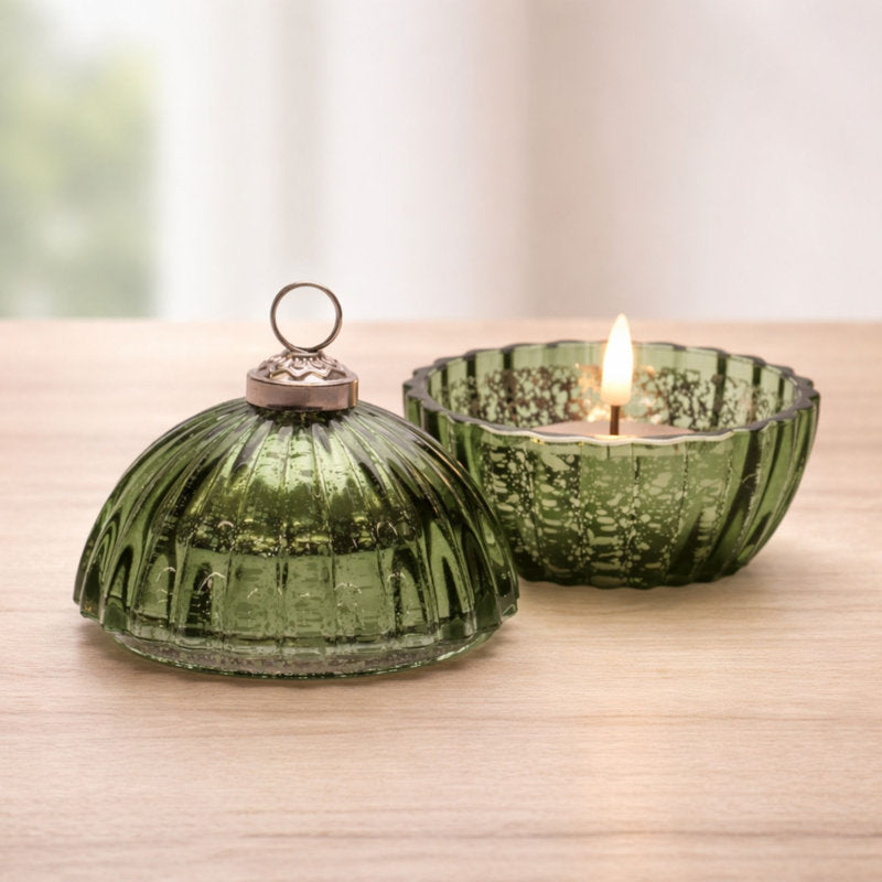 Pine / Christmas Tree Scented Jar Candle with Ceramic Holder