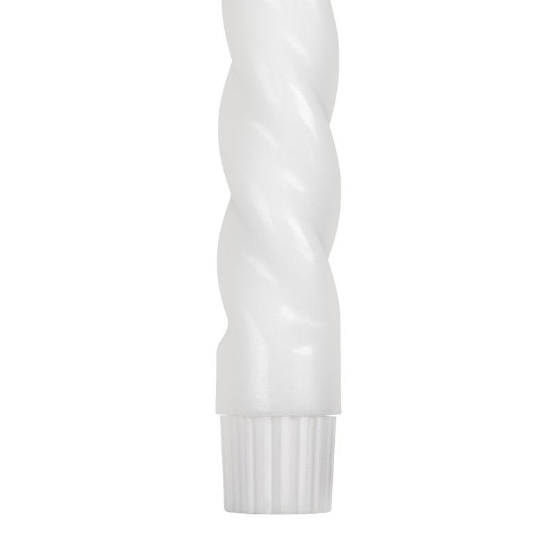 LED Flameless Flickering Taper Swirled Christmas Candles - 9.5" - White - Set Of 2