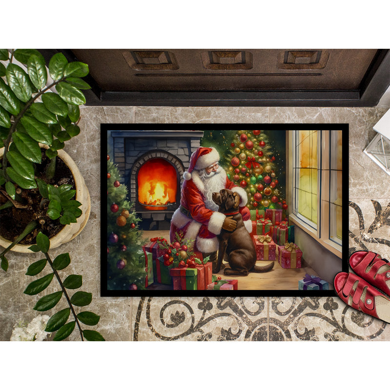 Labrador Retriever and Santa Claus Doormat
