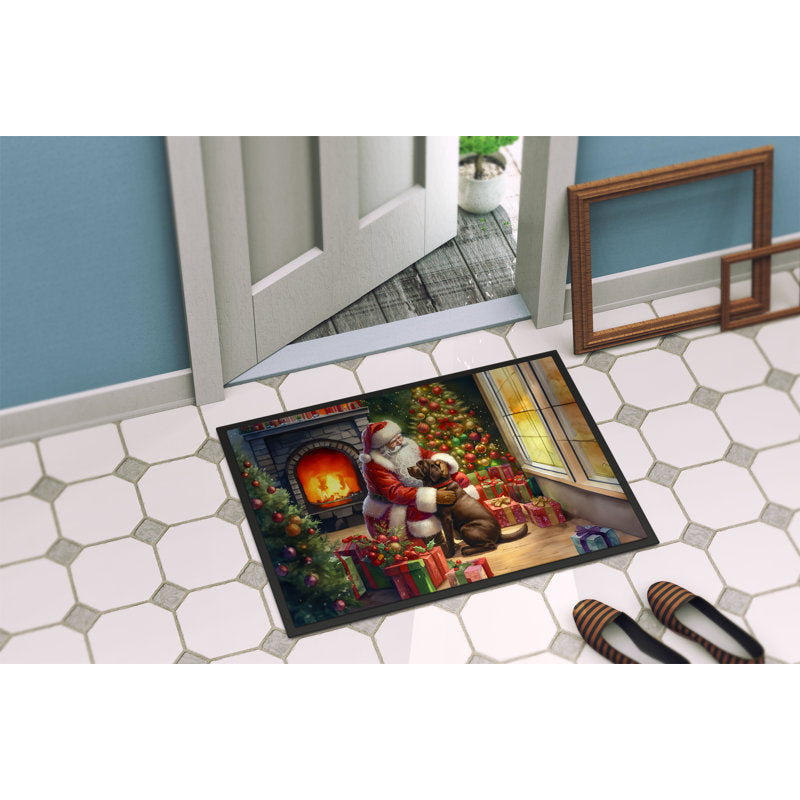 Labrador Retriever and Santa Claus Doormat