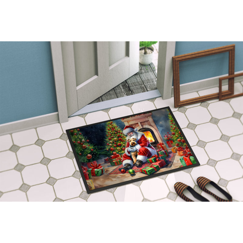 Lakeland Terrier and Santa Claus Doormat