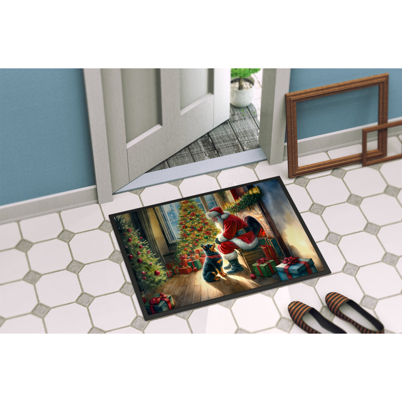 Lancashire Heeler and Santa Claus Doormat