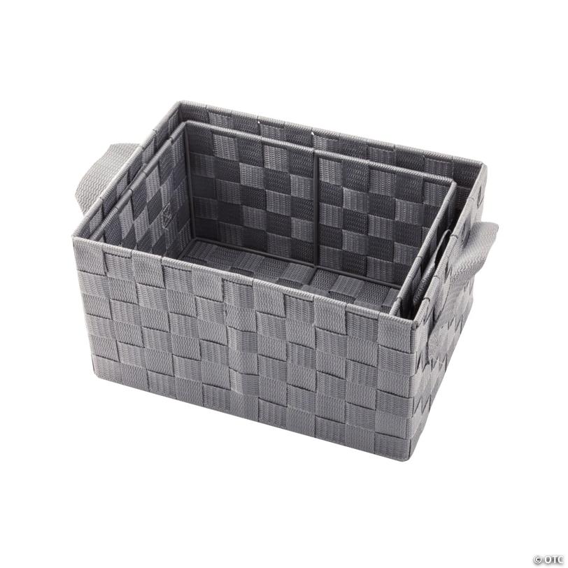 Large Woven Baskets with Handles - 2 Pc.