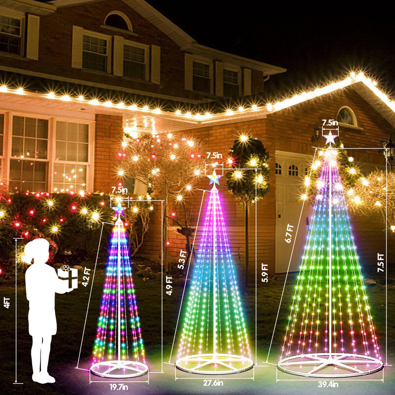 Led Christmas Light Cone Tree With Star Topper
