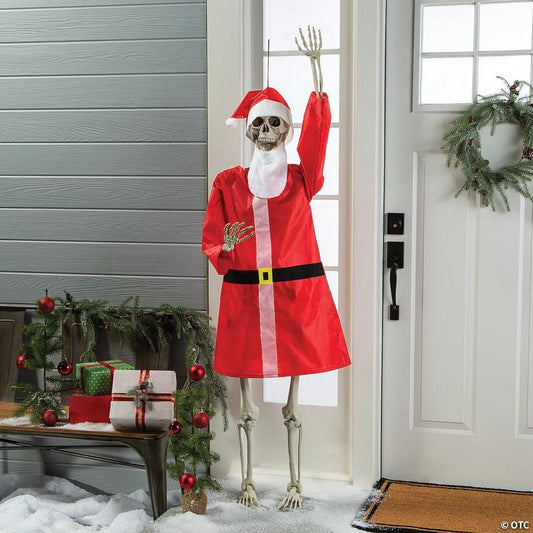 Life-Size Posable Skeleton with Santa Outfit Kit - 4 Pc.