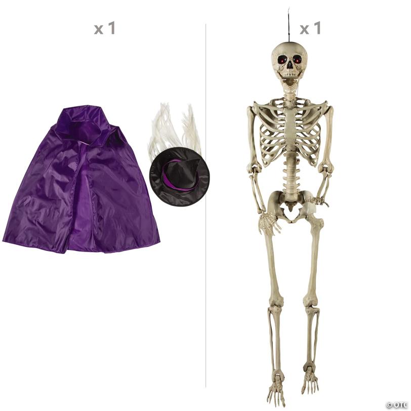 Life-Size Posable Skeleton with Witch Outfit Kit - 3 Pc.