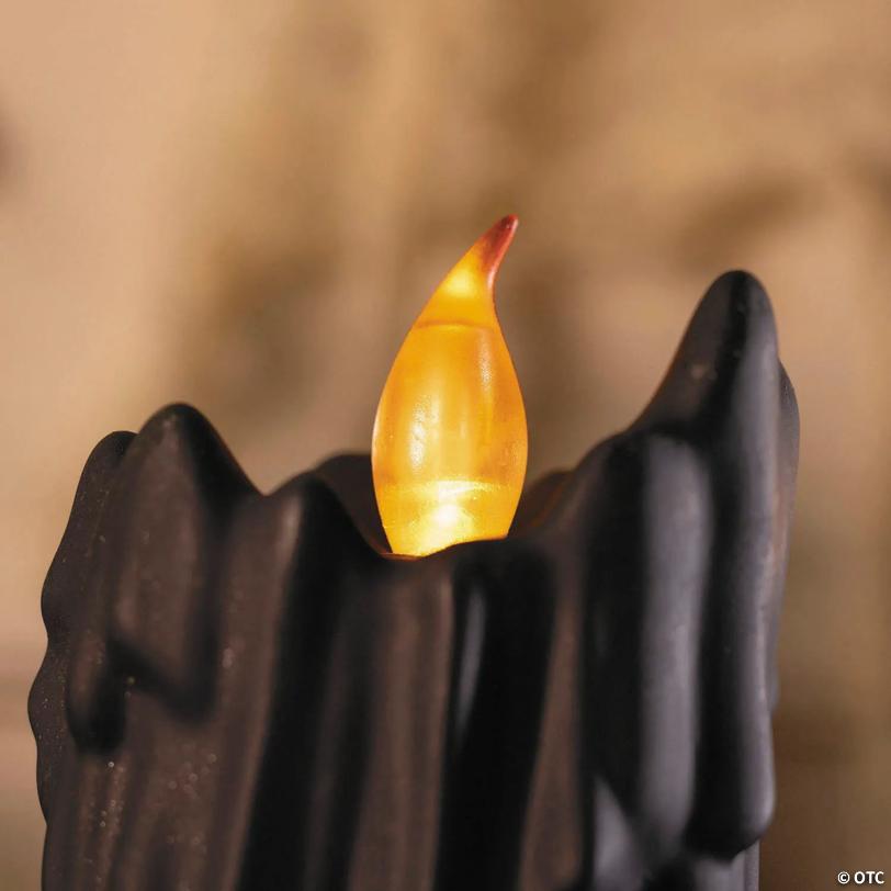 Light-Up LED Melting Black Plastic Candles Halloween Decoration - 3 Pc.