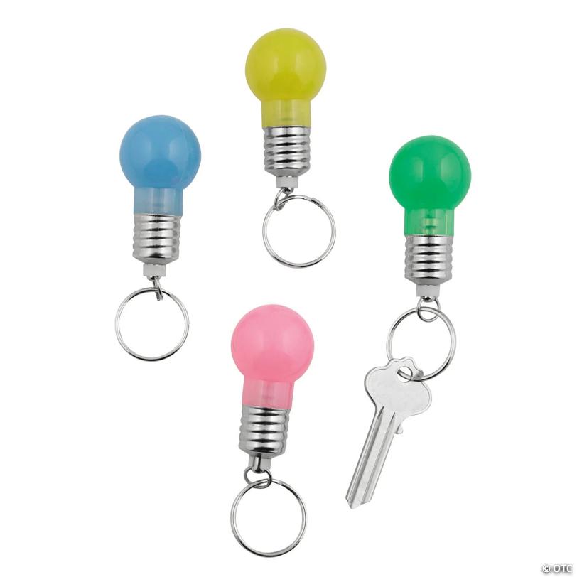 Light-Up Lightbulb Keychains - 12 Pc.