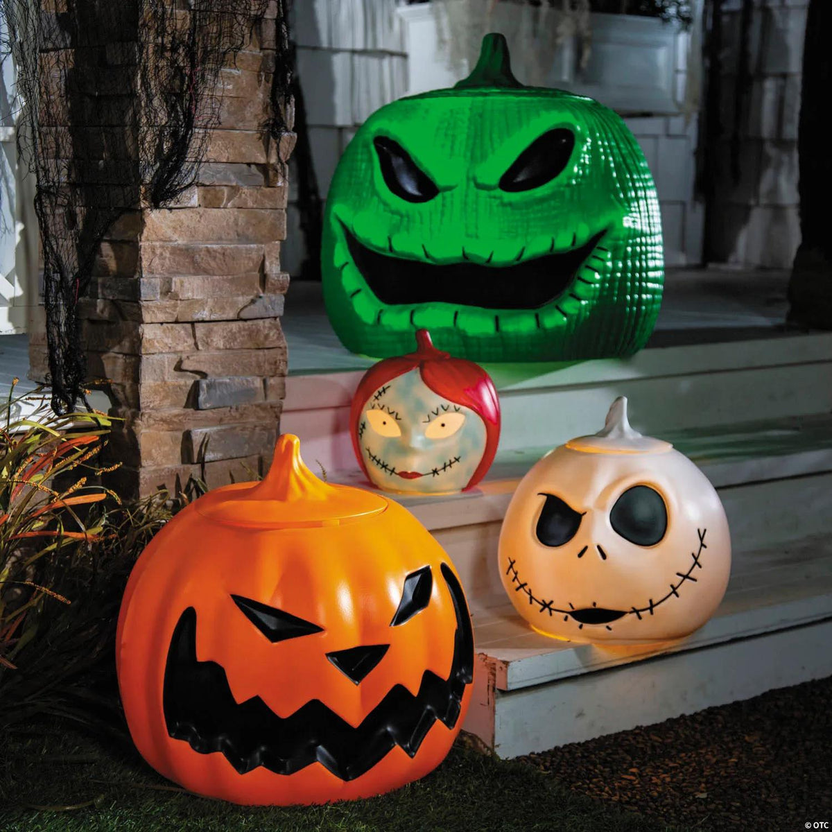 Light-Up The Nightmare Before Christmas™ Character Pumpkin Stack Halloween Decoration - 49
