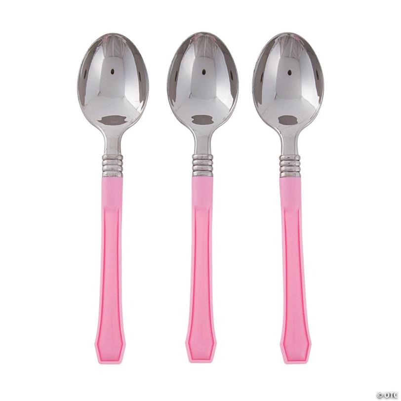 Light Pink Premium Plastic Spoons | USA Decoration®