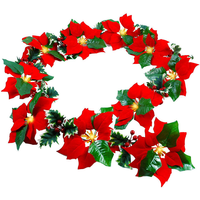 6 ft Glittered Candy Christmas Garland framing a front doorway
