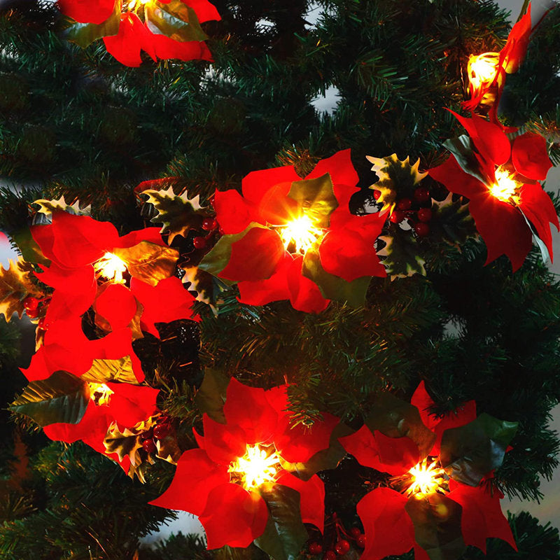 6 ft Glittered Candy Christmas Garland framing a front doorway