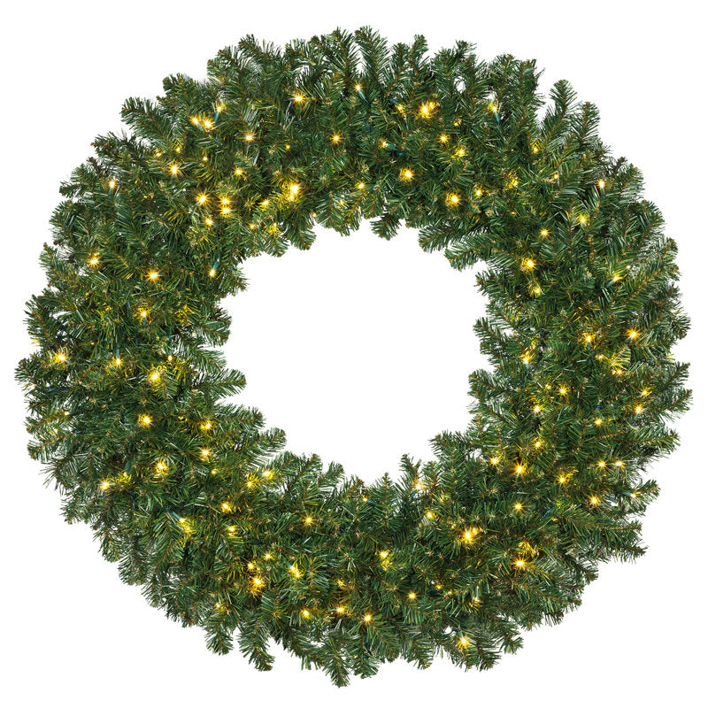 Pre-Lit Fir Christmas Wreath as a festive door display