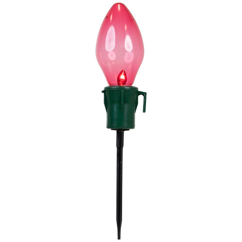 Lighted Multi-Color Jumbo C7 Bulb Christmas Pathway Marker Lawn Stakes