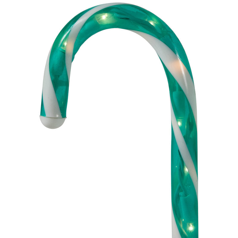Lighted Outdoor Candy Cane Christmas Pathway Markers - 13.5' - Green - Set Of 10