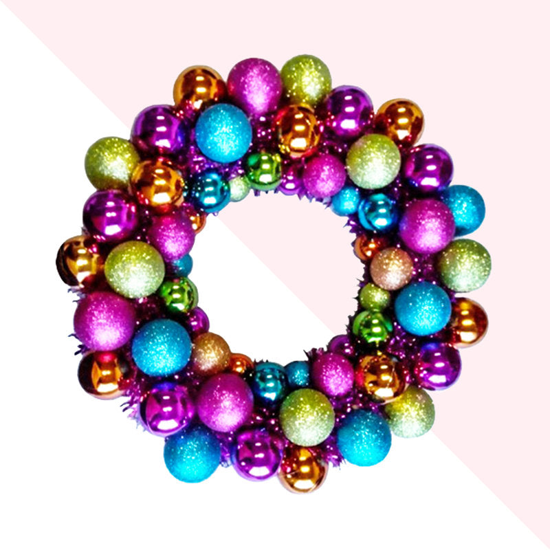 16" Pre-Lit Christmas Wreath as a festive door display
