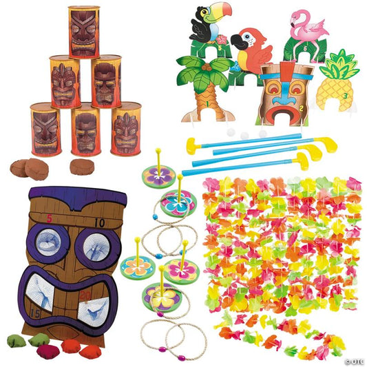 Luau At-Home Game Night Outdoor Games & Leis Assortment - 16 Pc.