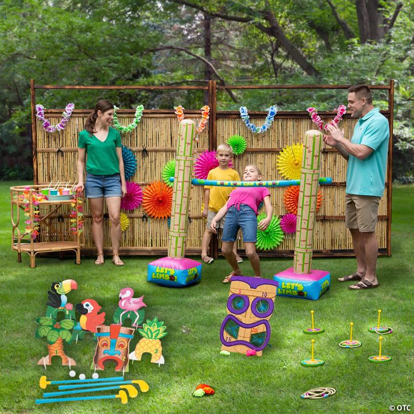 Luau At-Home Game Night Outdoor Games & Leis Assortment - 16 Pc.
