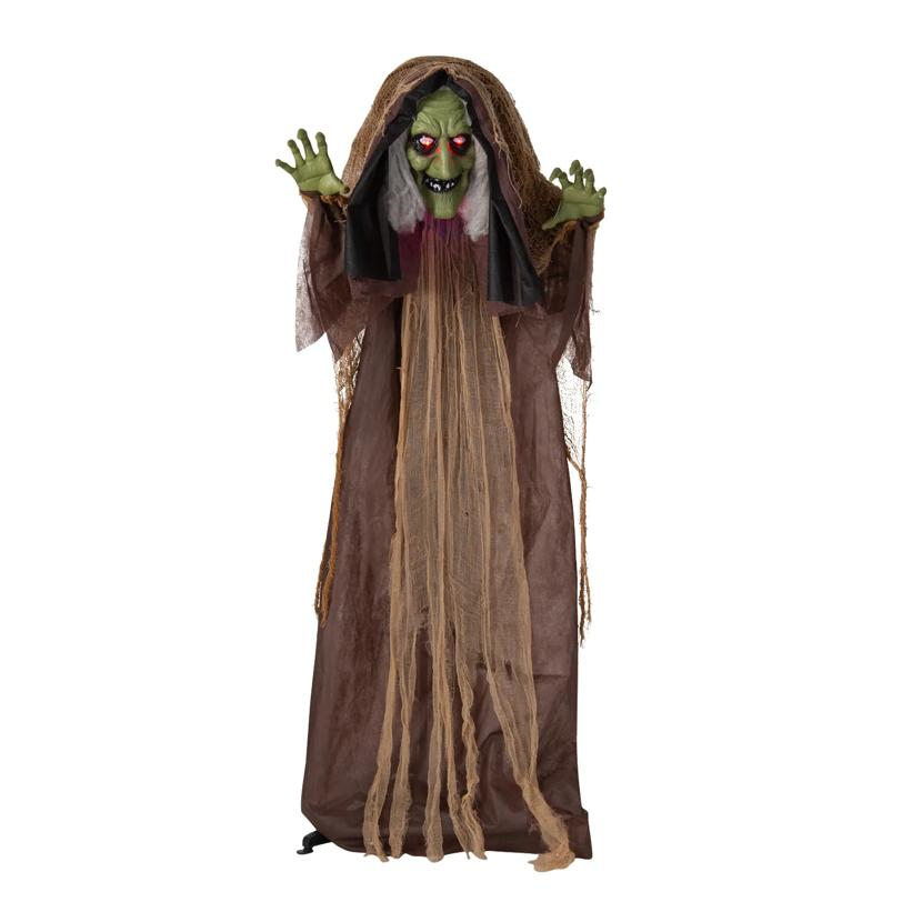 Light-Up Standing Hunchback Witch Halloween Decoration 43 1/4 x 57