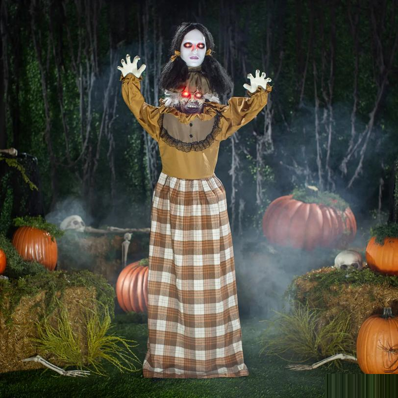 Standing Creepy Woman Plastic Pop-Up Halloween Decoration 5 Ft.