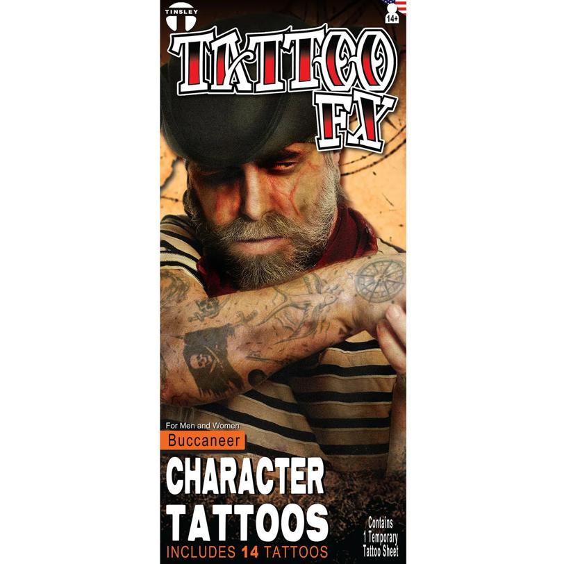 Tinsley Transfers Character Buccaneer Pirate Temporary Tattoos