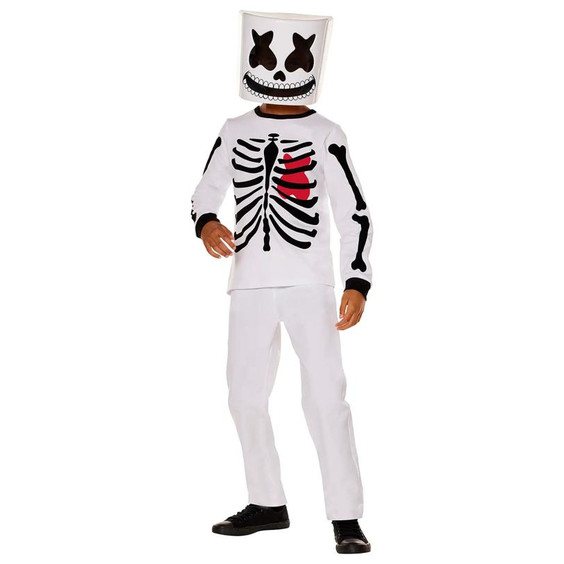 Kids Marshmello Black & White Mello Skeleton Costume