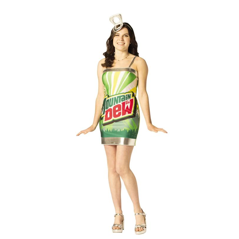 Adults Mountain Dew Can Dress Costume