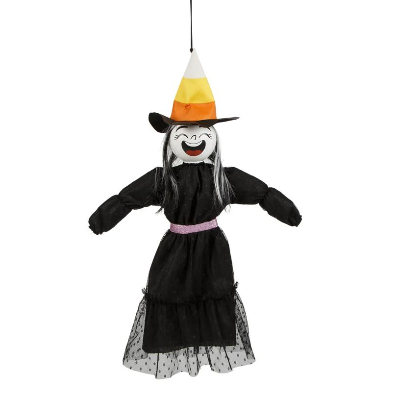 2 Ft. Animated Light-Up Giggling Witch with Black Dress Halloween Decoration