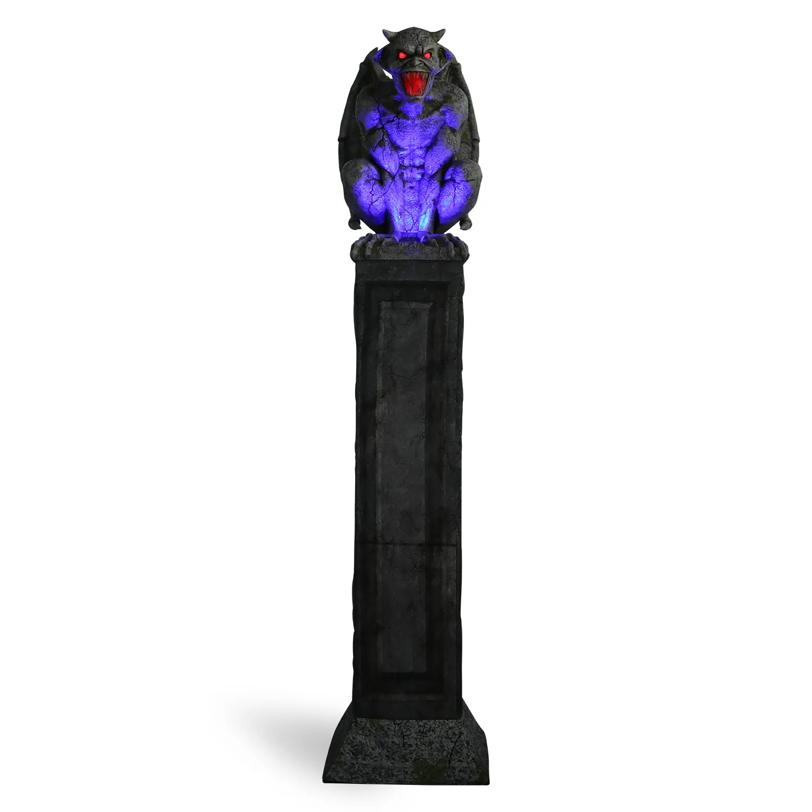 Oversized Gargoyle Pillar Animated Halloween Prop 96"