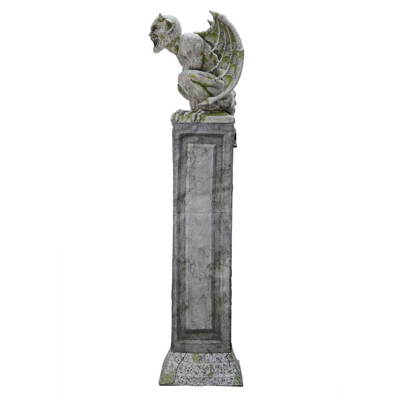Oversized Gargoyle Pillar Animated Halloween Prop 96"
