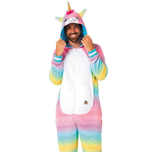 Adults Unicorn Hooded Onesie Costume