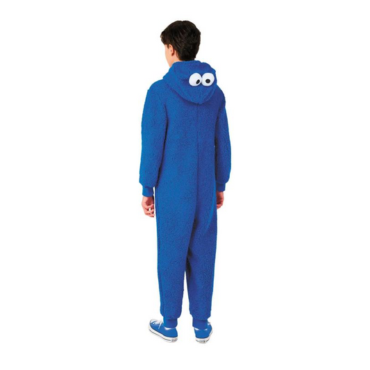 Kids Sesame Street Cookie Monster Hooded Onesie Costume