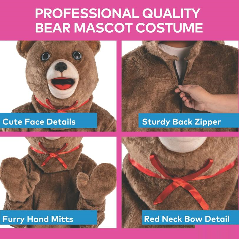 Adult Teddy Bear Mascot Costume