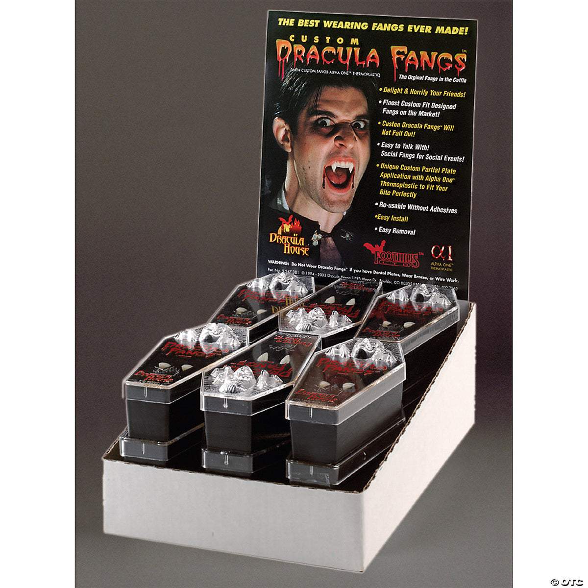 DRACULA FANGS DISPLAY 12 PCS