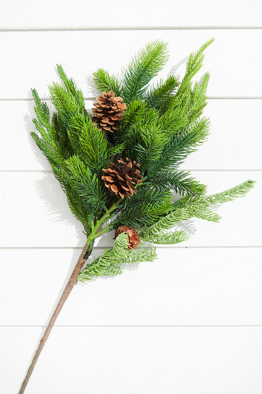 24” Real Touch Norfolk Spruce and Juniper Spray for Winter Floral Arrangements