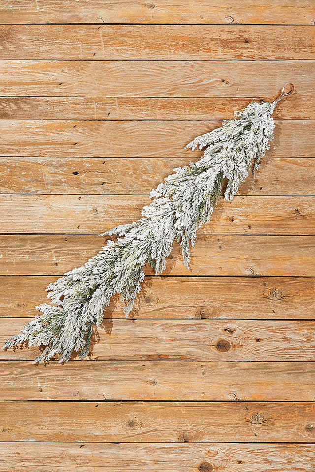 48” Frosted Cedar Garland Elegant Winter Holiday Décor