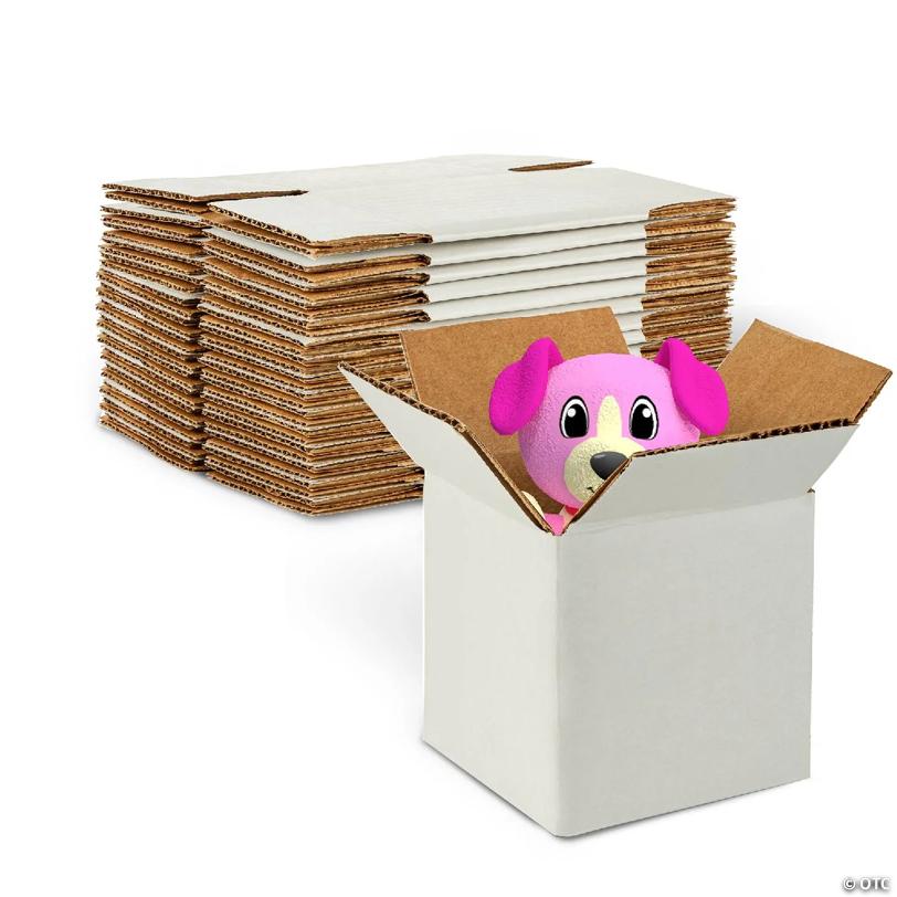 MT Products 4" x 4" x 4" Corrugated White Cardboard Shipping Boxes - Mailing Boxes for Shipping - Mailer Boxes For Shipping - Packaging Boxes (Pack of 15) - Mad