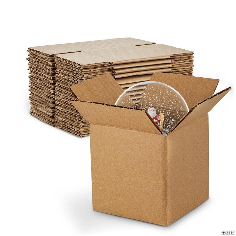 MT Products Brown Corrugated Cardboard Shipping Boxes 7" x 7" x 7" - Pack of 10